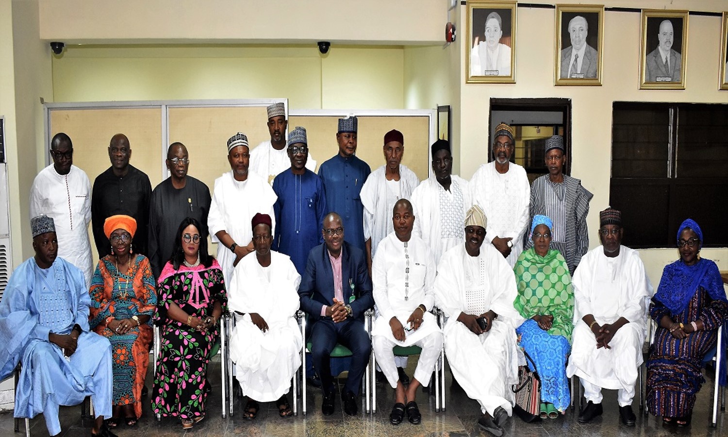 Group photograph of NCCE chief scribe with Chairmen of Federal college of education governing council